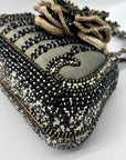 Mary Frances Dark Multi-Toned Vintage Beaded Floral Evening Clutch
