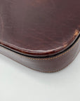 Oroton Chestnut Brown Vintage Leather Crossbody Bag