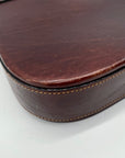 Oroton Chestnut Brown Vintage Leather Crossbody Bag