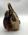 Patricia Nash Straw Tan Laureana Frame Satchel Bag