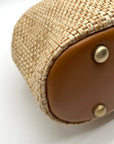 Patricia Nash Straw Tan Laureana Frame Satchel Bag