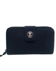 Vera Bradley Classic Navy Microfiber RFID Turnlock Wallet
