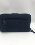 Vera Bradley Classic Navy Microfiber RFID Turnlock Wallet