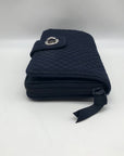 Vera Bradley Classic Navy Microfiber RFID Turnlock Wallet
