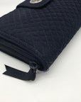 Vera Bradley Classic Navy Microfiber RFID Turnlock Wallet