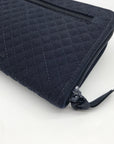 Vera Bradley Classic Navy Microfiber RFID Turnlock Wallet
