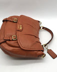 Coach Camel Brown Pebbled Leather Crossbody Bag
