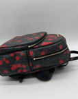 Michael Kors Black Abbey Rose Print Backpack
