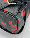 Michael Kors Black Abbey Rose Print Backpack