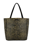 Kate Spade Brown & Tan Canvas Safari Lizard Tote Bag