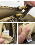Kate Spade Brown & Tan Canvas Safari Lizard Tote Bag