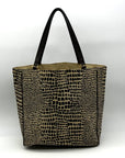 Kate Spade Brown & Tan Canvas Safari Lizard Tote Bag