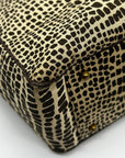 Kate Spade Brown & Tan Canvas Safari Lizard Tote Bag