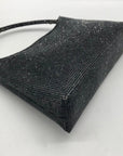 Urban Expressions Black Rhinestone Embellished Evening Shoulder Bag