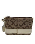 Coach Tan and Ivory Canvas Wristlet