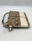 Coach Tan and Ivory Canvas Wristlet