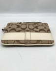 Coach Tan and Ivory Canvas Wristlet