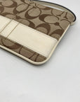 Coach Tan and Ivory Canvas Wristlet