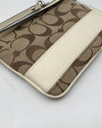Coach Tan and Ivory Canvas Wristlet