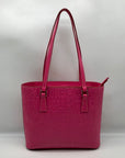 Dooney & Bourke Pink Embossed Leather Retro Grafica Tote Bag