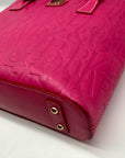 Dooney & Bourke Pink Embossed Leather Retro Grafica Tote Bag