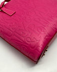 Dooney & Bourke Pink Embossed Leather Retro Grafica Tote Bag