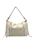Aimee Kestenberg White Pebbled Leather Hobo Crossbody Bag