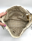 Aimee Kestenberg White Pebbled Leather Hobo Crossbody Bag
