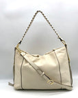 Aimee Kestenberg White Pebbled Leather Hobo Crossbody Bag