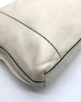Aimee Kestenberg White Pebbled Leather Hobo Crossbody Bag