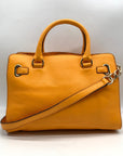 Michael Kors Orange Leather East West Hamilton Satchel Bag