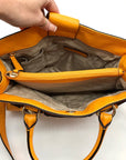 Michael Kors Orange Leather East West Hamilton Satchel Bag