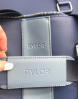 Rylor Blue Leather Duffle Bag