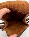 Leatherock Embellished Cross Brown Leather Crossbody