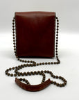 Leatherock Embellished Cross Brown Leather Crossbody