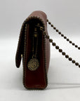 Leatherock Embellished Cross Brown Leather Crossbody