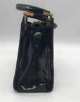 Danbaoly Black Croc-Embossed Shoulder Bag