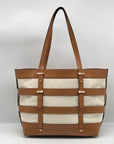 Michael Kors Natural & Acorn Marie Cage Tote