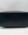 Loeffler Randall Black Leather Pom-Pom Drawstring Tote Bag