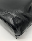 Loeffler Randall Black Leather Pom-Pom Drawstring Tote Bag