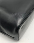 Loeffler Randall Black Leather Pom-Pom Drawstring Tote Bag