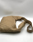 Lodis Tan Woven Leather Solstice Hobo Bag