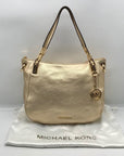 Michael Kors Metallic Gold Pebbled Leather Brooke Shoulder Bag