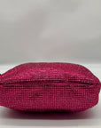 Pink Rhinestone-Embellished Waist Bag