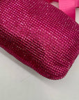 Pink Rhinestone-Embellished Waist Bag