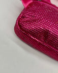 Pink Rhinestone-Embellished Waist Bag