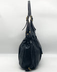 Elliott Lucca Black Leather Sinatra Shoulder Bag