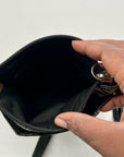 Coach Black Signature Striped Swingpack Crossbody Bag