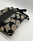Coach Black Signature Striped Swingpack Crossbody Bag
