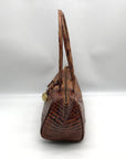 Brahmin Brown Croc Embossed Leather Vintage Paris Satchel